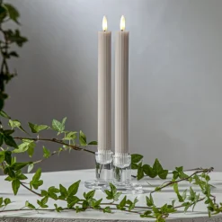 LED-stage Flamme Stripe, beige, 25 cm voksbatteri sæt med 2 stk^STAR TRADING New