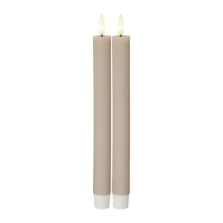 LED-stage Flamme Stripe, beige, 25 cm voksbatteri sæt med 2 stk^STAR TRADING New