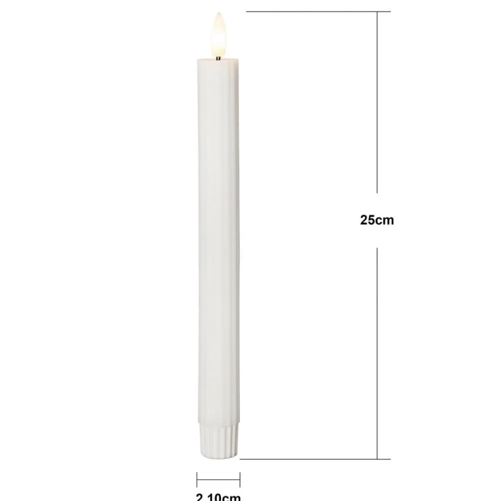 STAR TRADING Dekorationsbelysning|Julepynt>LED-stage Flamme Stripe, hvid, 25 cm, voksbatteri sæt med 2 stk