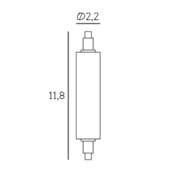 DESIGN BY US Dæmpbar Led-Pære>LED-stav, Lightsaber, R7s, 10 W, 2.700 K, dæmpbar