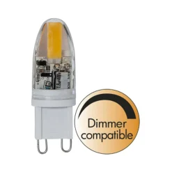 LED-stiftsokkelpære, G9, 1,8 W, klar, 2.800 K, dæmpbar, 200 lm^STAR TRADING Outlet