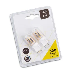 Trio Lighting Dæmpbar Led-Pære|Led Pærer>LED-stiftsokkelpære G9 3W, 3.000 K, eksternt dæmpbar, sæt med 2 stk