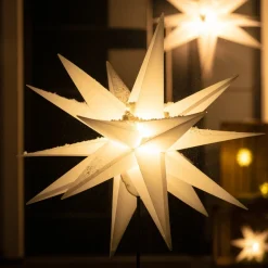 LED-stjerne, ude, med jordspyd, Ø 55 cm, hvid^STERNTALER Discount