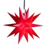 STERNTALER LED-stjerne, ude, 18-takket, Ø 12 cm, batteri, rød