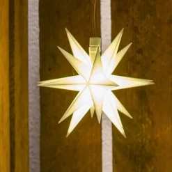 STERNTALER LED-stjerne, ude, 18-takket Ø 12 cm, batteri, hvid