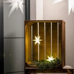 STERNTALER LED-stjerne, ude, 18-takket Ø 12 cm, batteri, hvid