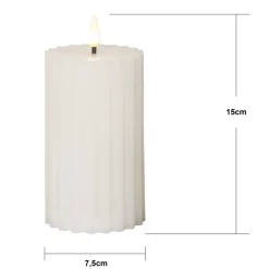 STAR TRADING LED-strip hvid 15 cm ægte voks batteridrevet