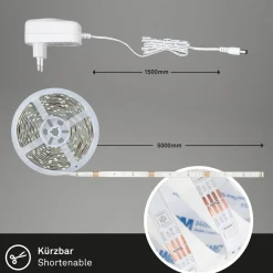 Briloner LED-stripe med RGB, WiFi, 500 cm m. fjernbetjening