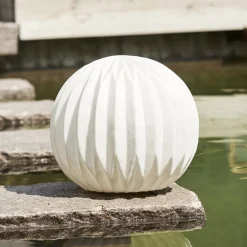 STAR TRADING Dekorationsbelysning>LED-terrasselampe Sandy, Ø 30 cm hvid plast batteri