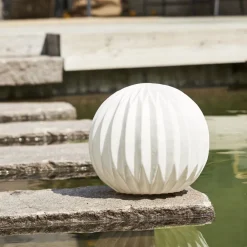 STAR TRADING Dekorationsbelysning>LED-terrasselampe Sandy, Ø 30 cm hvid plast batteri