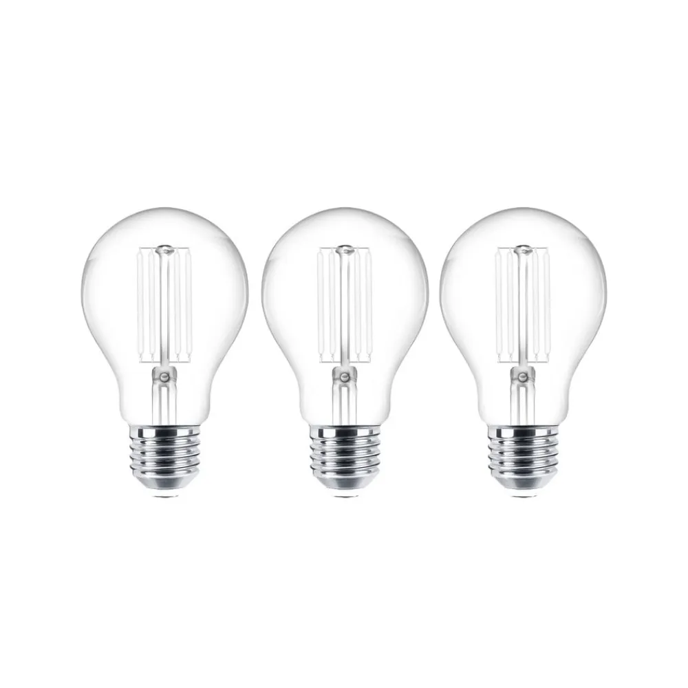 Lindby Filament Pære|Led Pærer>LED-trådpære E27 sæt med 3 stk. 7W 806 lm klar 2.700K