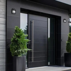 Milagro Lighting LED-udendørs væglampe Filo, plast, sort, IP44