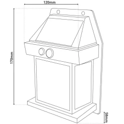 LED-udendørs væglampe Mira, sensor, sort, 2 stk. IP44^Näve Online