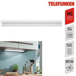 LED-underskabsbelysning Hestia, 4.000K, 1.000lm, hvid^Telefunken Hot
