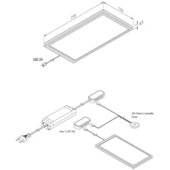 Hera LED-underskabsbelysning Sky Dæmper 2 stk. 4.000K stål