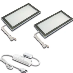 LED-underskabsbelysning Sky 2-sæt 4.000K stål^Hera Discount