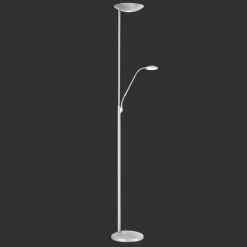 ORION Gulvlamper|Gulvlamper>LED-uplight Cobra med læselampe i nikkel