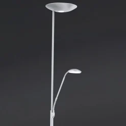 ORION Gulvlamper|Gulvlamper>LED-uplight Cobra med læselampe i nikkel