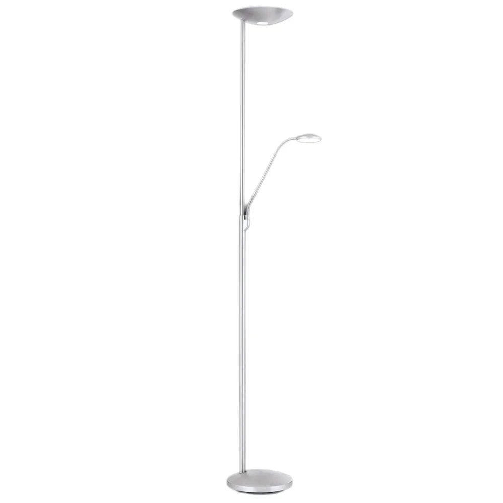 ORION Gulvlamper|Gulvlamper>LED-uplight Cobra med læselampe i nikkel