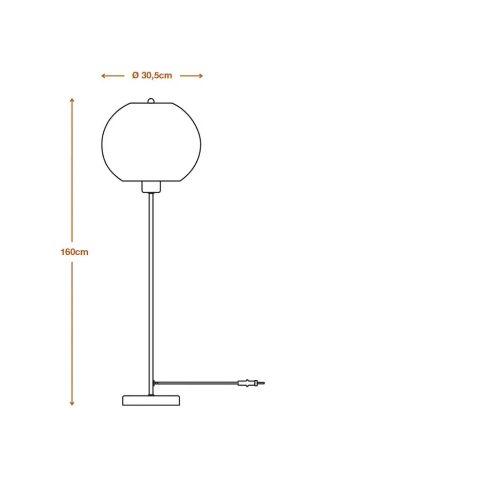 gulvlampe Ball højde 116 cm, brun, bølgepap, E27^LEDVANCE Best