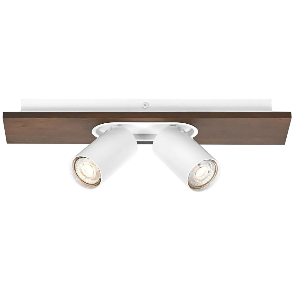 LED-loftspot Mercury GU10, 2-lys, træ/hvid^LEDVANCE Clearance