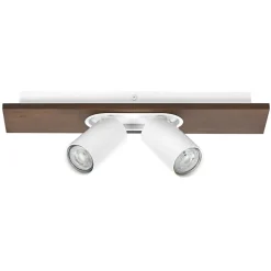 LED-loftspot Mercury GU10, 2-lys, træ/hvid^LEDVANCE Clearance