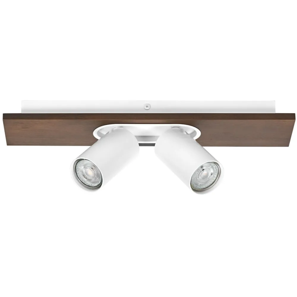 LED-loftspot Mercury GU10, 2-lys, træ/hvid^LEDVANCE Clearance