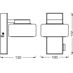 LEDVANCE Væg- Og Spejllamper>LED-væglampe Orbis Flame, 1 lyskilde, krom, IP44