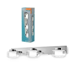 LEDVANCE LED-væglampe Orbis Flame, 3 lyskilder, krom, IP44