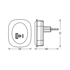 Lunetta Edge stikdåse-natlampe, hvid^LEDVANCE