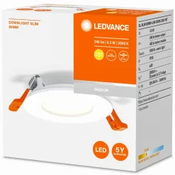 LEDVANCE Recess Slim LED-indbygningslampe Ø8,5 cm 3000K