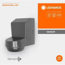 LEDVANCE Sensor Wall 360DEG IP55, mørkegrå