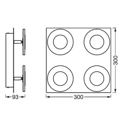 LEDVANCE SMART+ WiFi Orbis Wave IP44 30 x 30 cm