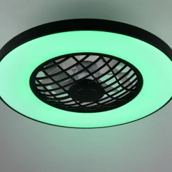 Reality Leuchten LED-ventilator Linköping lydløs CCT RGB fjernbetjening højttaler