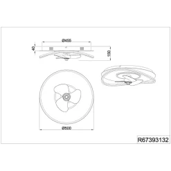 Reality Leuchten LED-ventilator Sortland, DC, støjsvag, 50 cm, CCT, fjernbetjening
