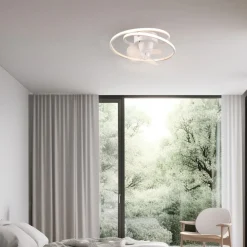 LED-ventilator Umea, hvid, DC, støjsvag, Ø 50 cm, CCT, fjernbetjening^Reality Leuchten Hot