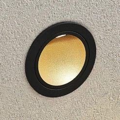 Lucande LED-vægindbygningslampe Pordis, IP65, rund