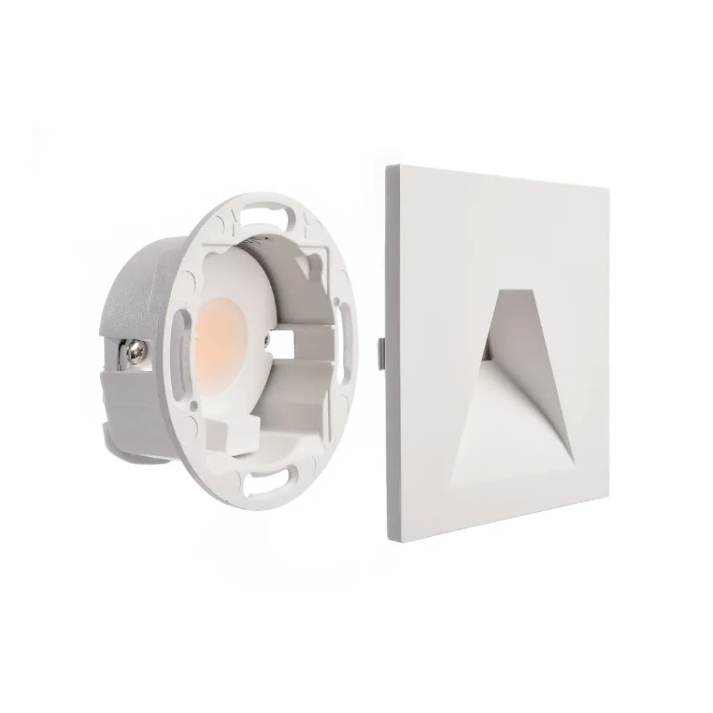 Deko-Light LED-vægindbygningslampe SET Alwaid, hvid 8 x 8 cm vinkel 2.700 K