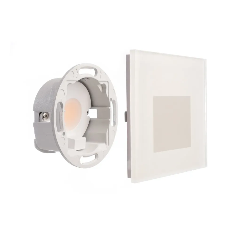 LED-vægindbygningslampe SET Alwaid, matteret glas, 8 x 8 cm, 2.700 K^Deko-Light Clearance