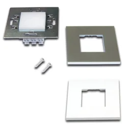 LED-vægindbygningslampe Wall F, grå, 0,9 W, 7,5 x 7,5 cm^Hera Outlet