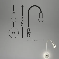 LED-væglampe 2178012 dobbelt switch, mat nikkel^Briloner Outlet
