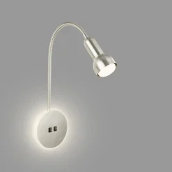 LED-væglampe 2178012 dobbelt switch, mat nikkel^Briloner Outlet