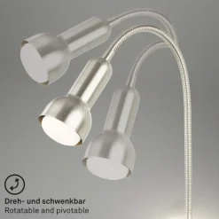 LED-væglampe 2178012 dobbelt switch, mat nikkel^Briloner Outlet