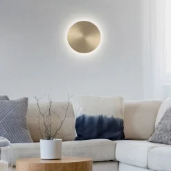 LED-væglampe batteri Puntua Ø 18 cm messing mat^Paul Neuhaus Discount