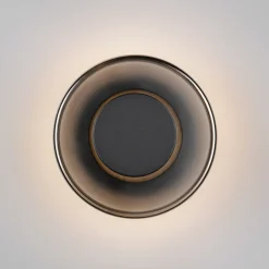 LED-væglampe Celeste, sort/krom, Ø 22 cm glas dæmpbar^Trio Lighting