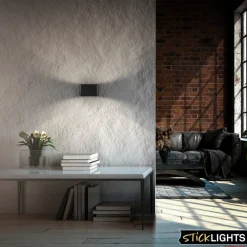 LED-væglampe Chat, sort, 16 cm, plast, sensor^Briloner Discount