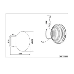 Reality Leuchten LED-væglampe Earl, messing/grøn, glas, Ø 15,5 cm