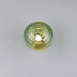 Reality Leuchten LED-væglampe Earl, messing/grøn, glas, Ø 15,5 cm