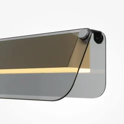 Maytoni Væglamper>LED-væglampe FLAT, grå/messing, bredde 30 cm, glas/metal