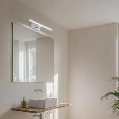 TK Lighting LED-væglampe Gallery kromfarvet metal bredde 41,5 cm IP44